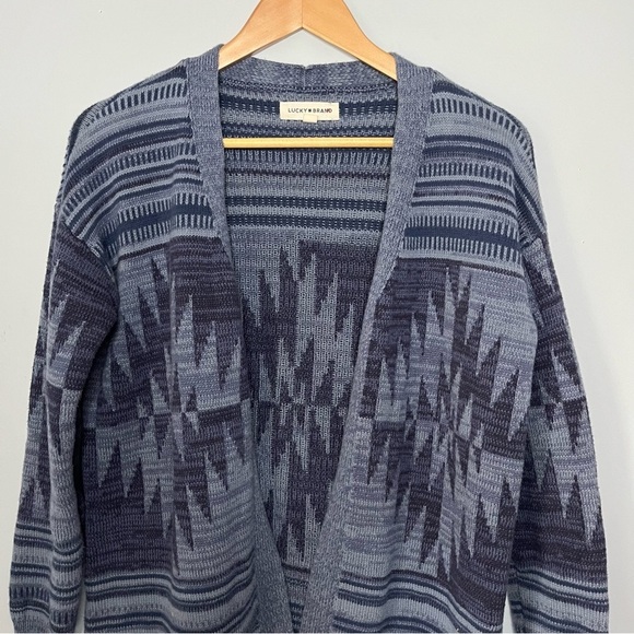 Lucky Brand Southwestern Geometric Heritage Print Cardigan Sweater Size Small - Picture 3 of 16
